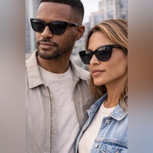 New Authentic Karl Lagerfeld KL6185S Black CatEye Sunglasses Oversized Designer